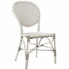 Sika-Design Alu Affaire Isabell Rattan Dining Side Chair, Outdoor-Dining Chairs-Sika Design-White / Cappuccino Dots, White Frame-Heaven's Gate Home, LLC
