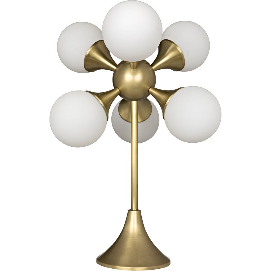 Primary vendor image of Noir Globular Table Lamp, Metal w/ Brass Finish, 19.5"