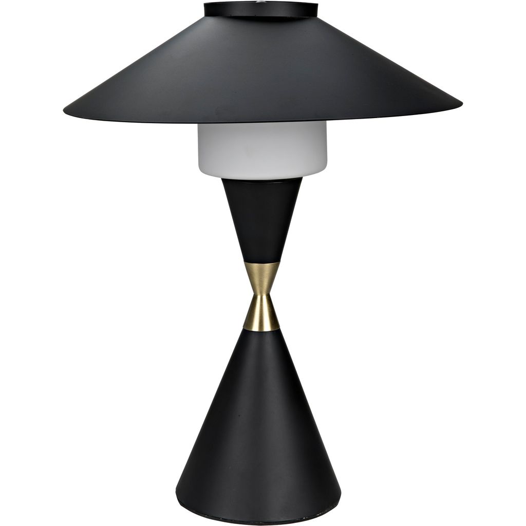 Primary vendor image of Noir Lucia Table Lamp, Black Steel w/ Mb Detail, 18"
