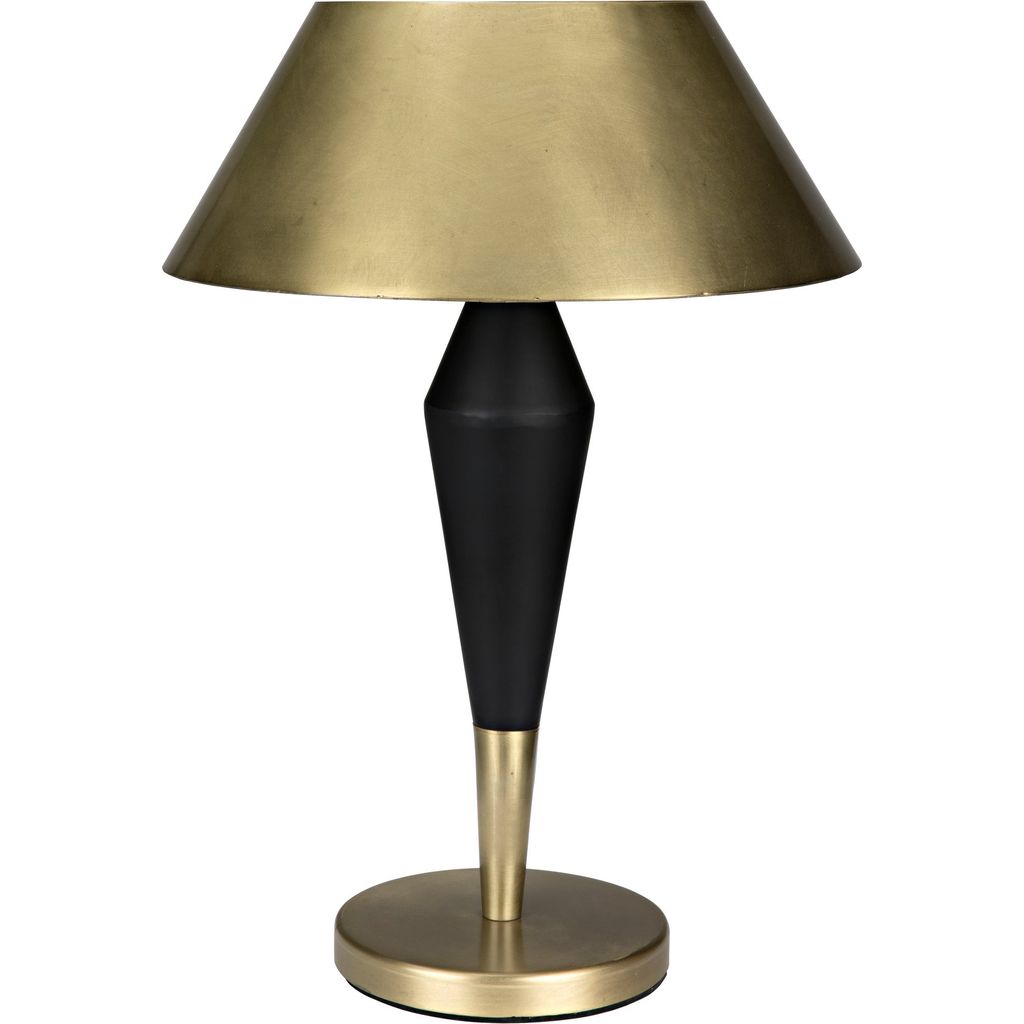 Primary vendor image of Noir Blau Table Lamp, Steel w/ Brass Finish & Black Steel Detail, 16"