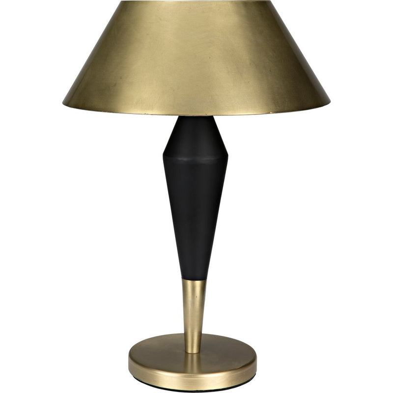 Primary vendor image of Noir Blau Table Lamp, Steel w/ Brass Finish & Black Steel Detail, 16