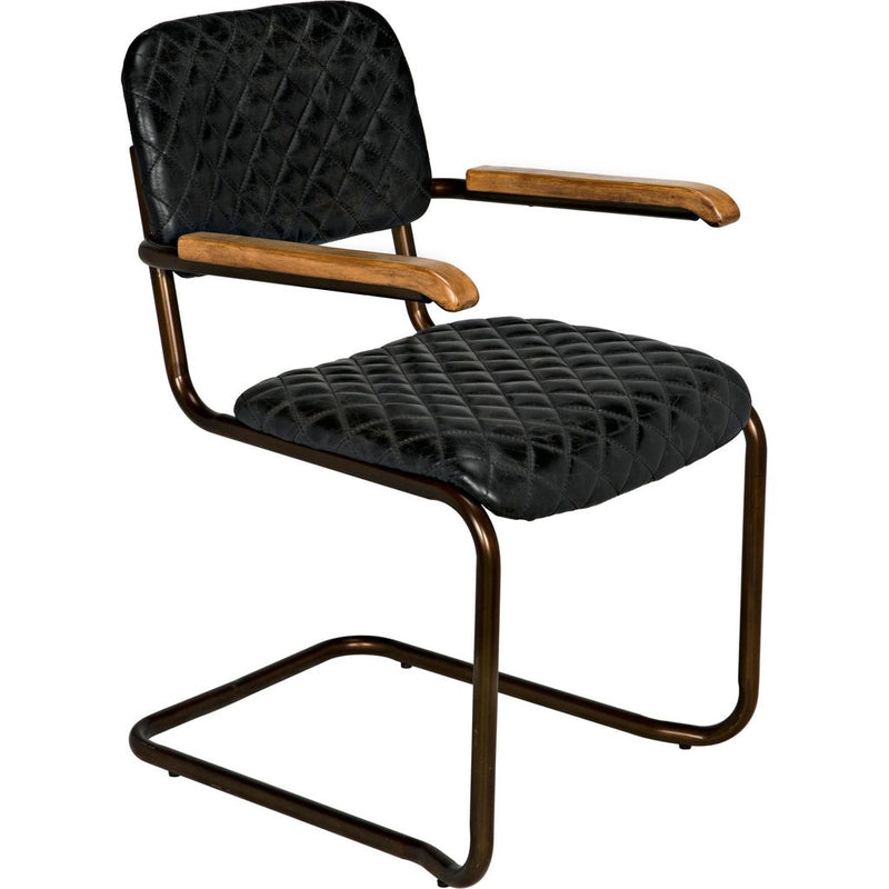 Primary vendor image of Noir 0045 Dining Arm Chair, Vintage Black Leather, 22