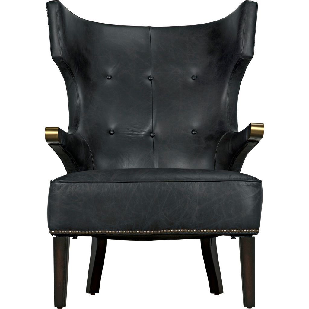 Noir Heracles Chair, Leather, 31" W