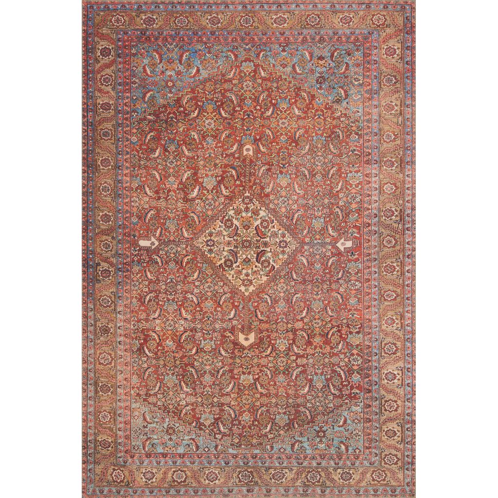 Loloi Loren LQ-06 Traditional Power Loomed Area Rug-Rugs-Loloi-Red-1'-6" x 1'-6" Sample-Heaven's Gate Home, LLC