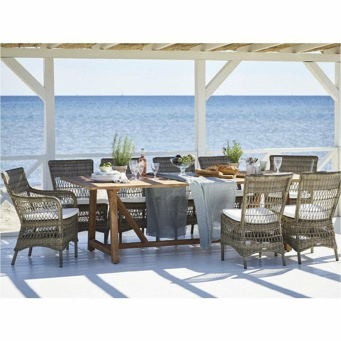 Sika-Design Georgia Garden Marie Dining Arm Chair w/ Cushion, Outdoor-Dining Chairs-Sika Design-Antique-Polyester Snow White Cushion-Heaven's Gate Home, LLC