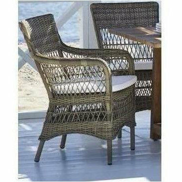 Sika-Design Georgia Garden Marie Dining Arm Chair w/ Cushion, Outdoor-Dining Chairs-Sika Design-Antique-Polyester Snow White Cushion-Heaven's Gate Home, LLC