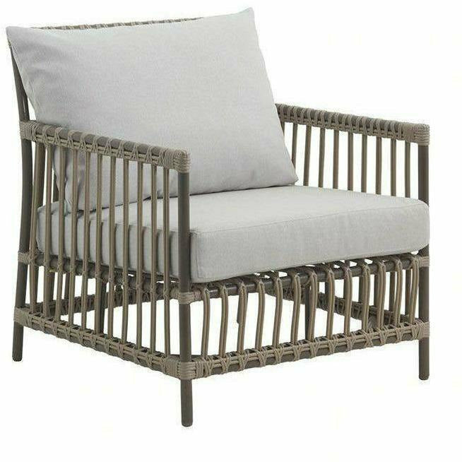 Sika-Design Exterior Caroline Lounge Chair w/ Cushion, Outdoor - Moccachino-Lounge Chairs-Sika Design-Moccachino-Sunbrella Sailcloth Seagull Seat and Back Cushion-Heaven's Gate Home, LLC