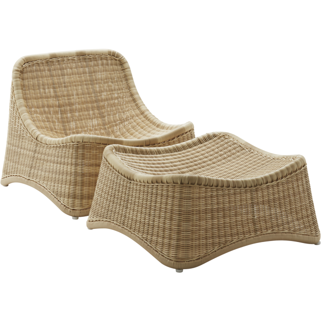 Sika-Design Exterior Chill Chair and Stool, Outdoor-Lounge Chairs-Sika Design-Natural-Heaven's Gate Home, LLC