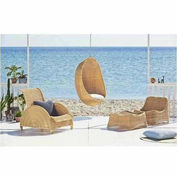 Sika-Design Exterior Chill Chair and Stool, Outdoor-Lounge Chairs-Sika Design-Natural-Heaven's Gate Home, LLC