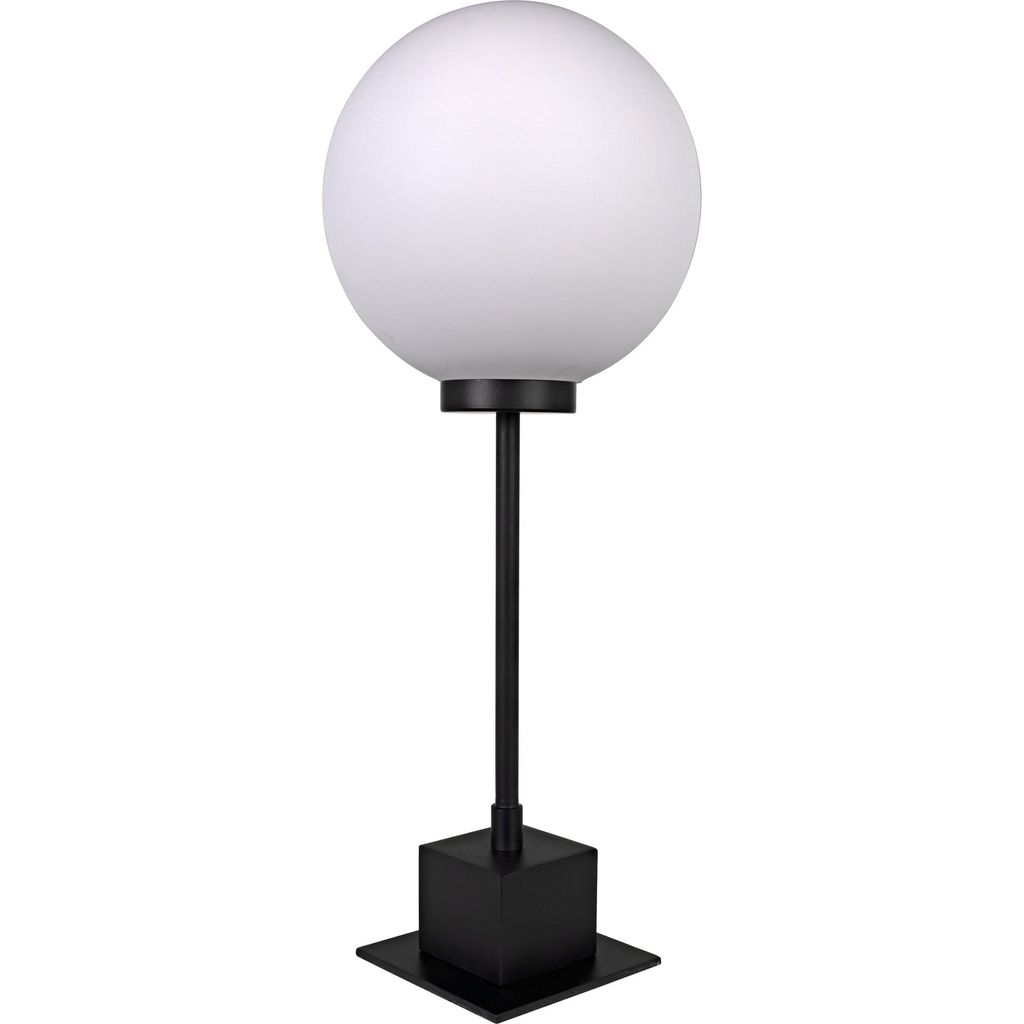 Noir Mond Table Lamp, Black Steel, 10"
