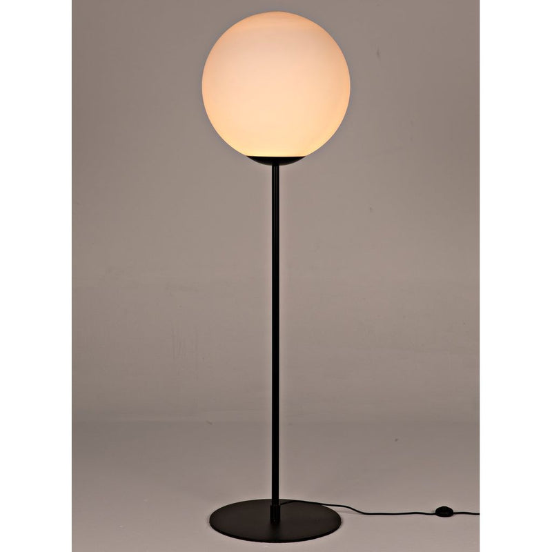 Primary vendor image of Noir Lazarus Floor Lamp - Industrial Steel & Frosted Globes