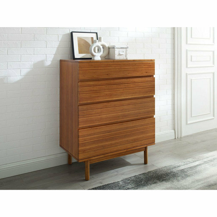 Greenington Ventura Solid Moso Bamboo 4 Drawer High Chest, Amber
