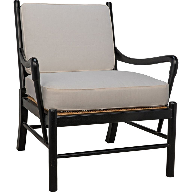 Primary vendor image of Noir Kevin Chair w/ Rattan, Hand Rubbed Black, 30