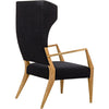 Noir Narciso Chair, Teak w/ Black Woven Fabric, 27" W
