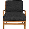 Noir Allister Chair, Gray US Made Cushions - Teak, Rattan & Cement Fabric, 29" W