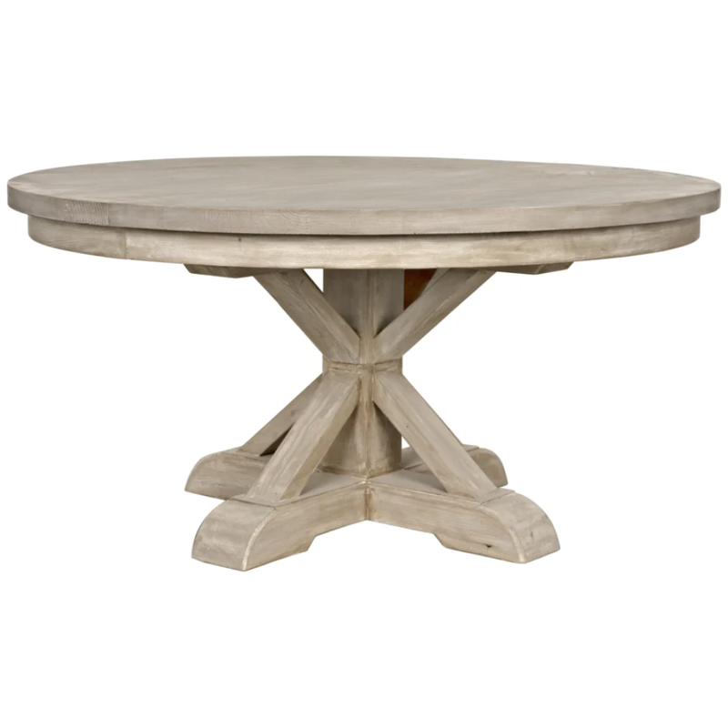 CFC Isabelle Reclaimed Douglas Fir Dining Table, Round, Grey Wash Wax, 60