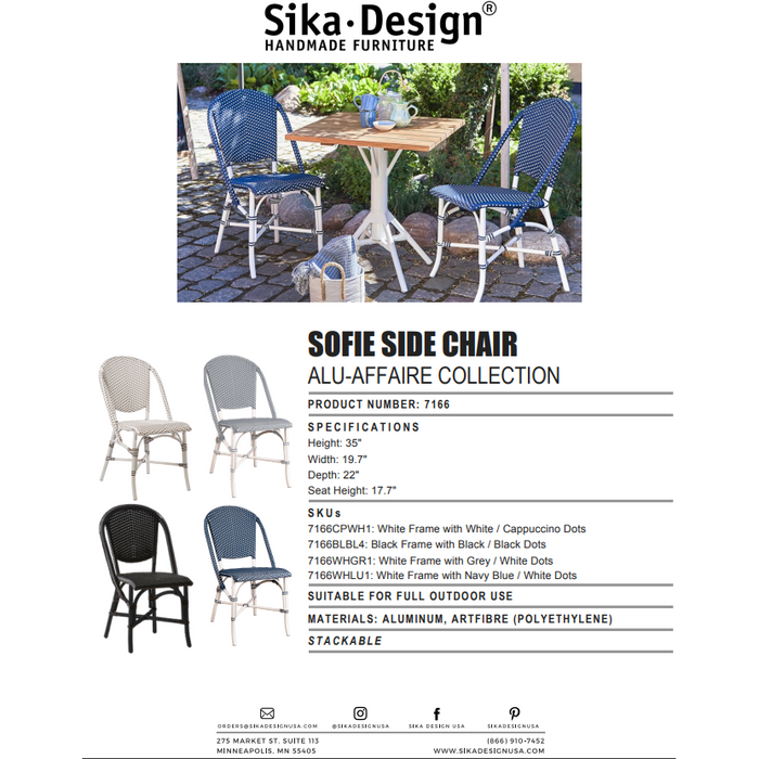 Sika-Design Alu Affaire Sofie White Aluminum Dining Side Chair, Outdoor-Dining Chairs-Sika Design-Heaven's Gate Home, LLC