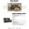 Sika-Design Icons Arne Jacobsen Charlottenborg Rattan 2-Seater Sofa, Indoor-Sofas-Sika Design-Natural-Sunbrella Sailcloth Shade Seat and Back Cushion-Heaven's Gate Home, LLC