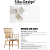 Sika-Design Affaire Monique Rattan Arm Chair, Indoor/Covered Outdoor-Dining Chairs-Sika Design-White / Cappuccino Dots-Heaven's Gate Home, LLC