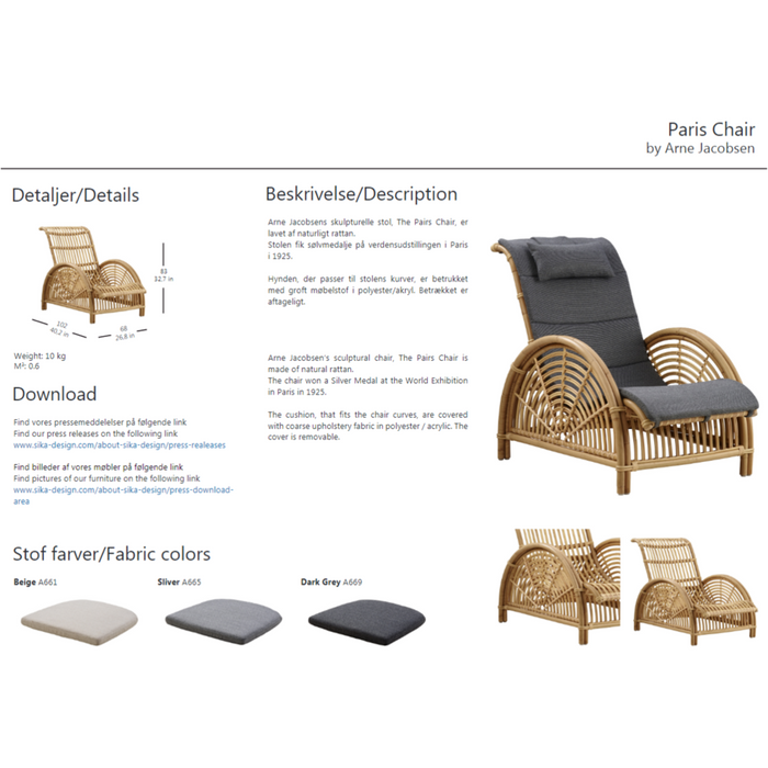 Sika-Design Icons Paris Chair, Indoor-Lounge Chairs-Sika Design-Natural-Heaven's Gate Home, LLC