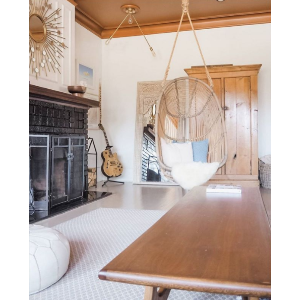 Sika-Design Originals Rattan Renoir Swing/Hanging Chair w/ Cushion, Natrual, Indoor-Hanging Chairs-Sika Design-Natural-Heaven's Gate Home, LLC