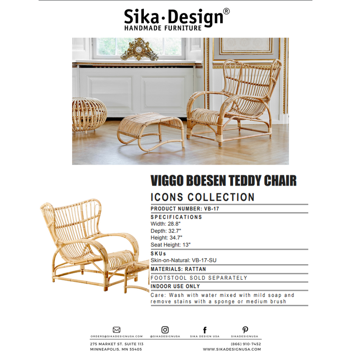 Sika-Design Icons Viggo Boesen Teddy Chair and/or Stool, Indoor-Lounge Chairs-Sika Design-Heaven's Gate Home, LLC