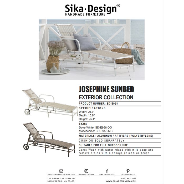Sika-Design Exterior Josephine Sunbed, Outdoor-Lounge Chairs-Sika Design-Heaven's Gate Home, LLC