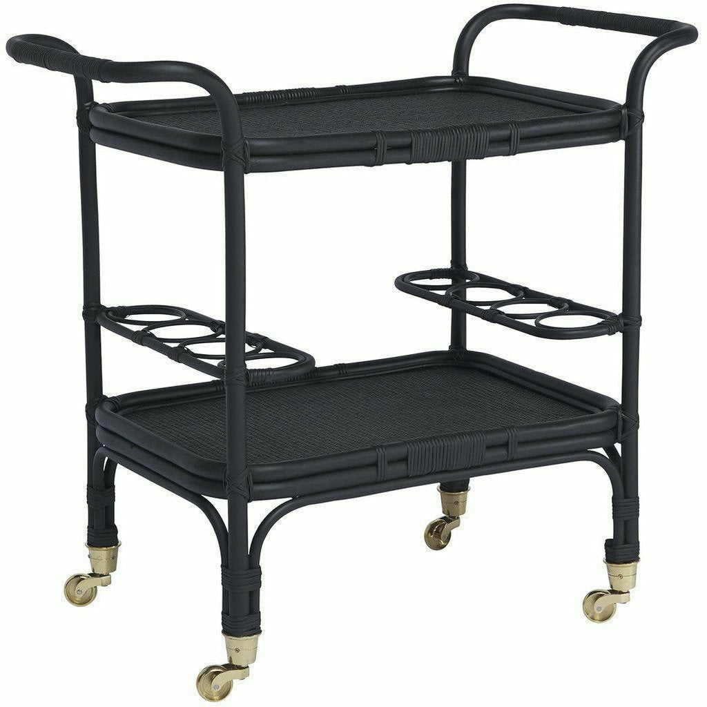 Sika-Design Originals Carlo Rattan Bar Cart, Black, Indoor-Bar Carts-Sika Design-Black-Heaven's Gate Home, LLC