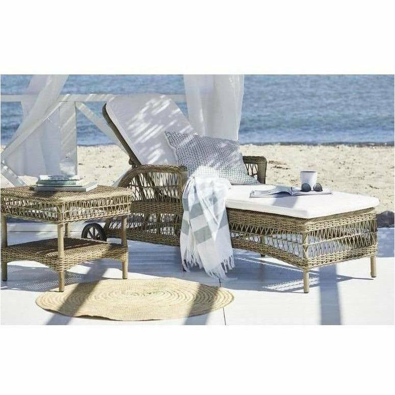 Sika-Design Georgia Garden Daisy Sunbed w/ Cushion, Outdoor-Lounge Chairs-Sika Design-Antique-Polyester Snow White Cushion-Heaven's Gate Home, LLC