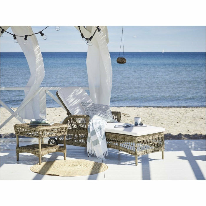 Sika-Design Georgia Garden Daisy Sunbed w/ Cushion, Outdoor-Lounge Chairs-Sika Design-Antique-Polyester Snow White Cushion-Heaven's Gate Home, LLC