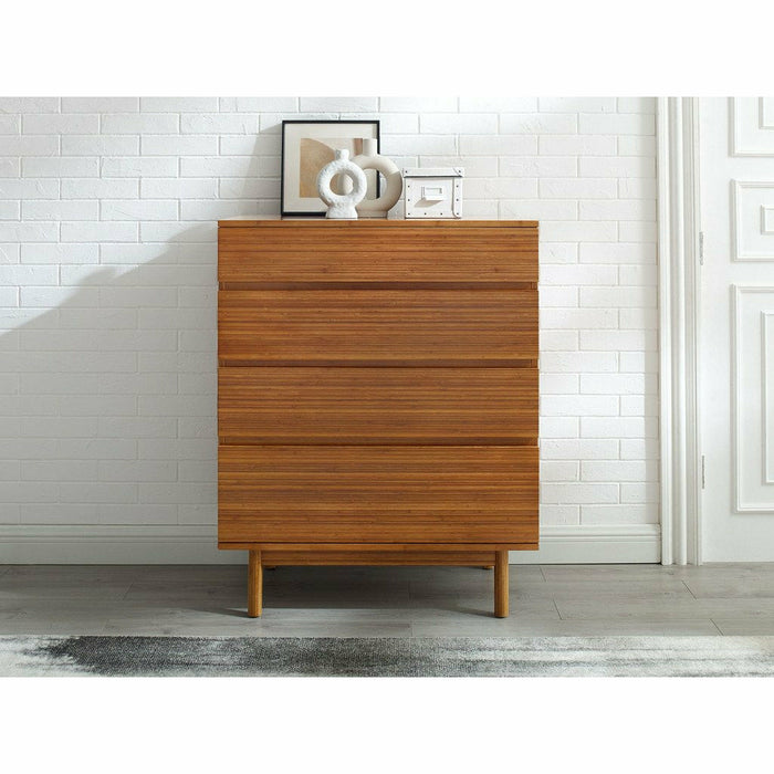 Greenington Ventura Solid Moso Bamboo 4 Drawer High Chest, Amber