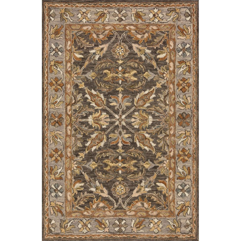 Loloi Victoria VK-06 Traditional Hooked Area Rug-Rugs-Loloi-Brown-1'-6" x 1'-6" Sample-Heaven's Gate Home, LLC