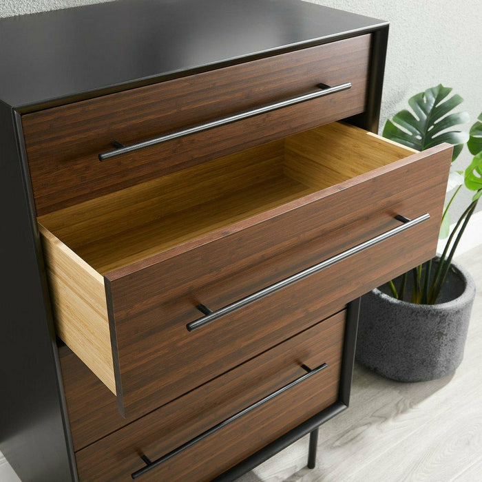 Greenington Park Avenue Solid Moso Bamboo 4 Drawer High Chest, Ruby
