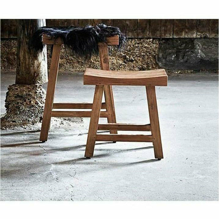Sika-Design Teak Charles Recycled Wood Counter Stool, Natural, Indoor-Counter Stools-Sika Design-Heaven's Gate Home, LLC