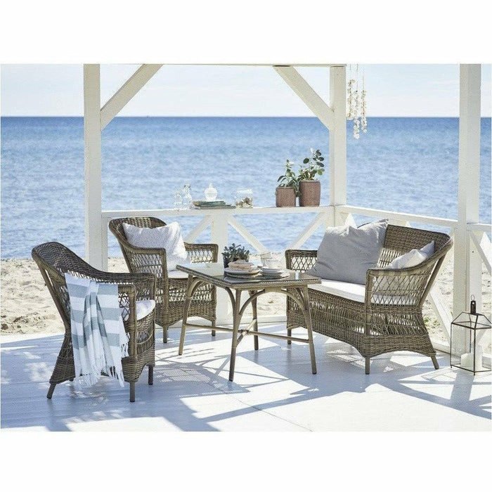 Sika-Design Georgia Garden Charlot 2-Seater w/ Cushion, Outdoor-Sofas-Sika Design-Antique-Polyester Snow White Cushion-Heaven's Gate Home, LLC