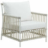 Sika-Design Exterior Caroline Lounge Chair w/ Cushion, Outdoor-Lounge Chairs-Sika Design-Dove White-Tempotest White Canvas Seat and Back Cushion-Heaven's Gate Home, LLC