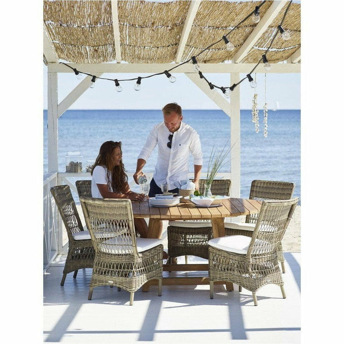 Sika-Design Georgia Garden Marie Dining Side Chair w/ Cushion, Outdoor-Dining Chairs-Sika Design-Antique-Polyester Snow White Cushion-Heaven's Gate Home, LLC