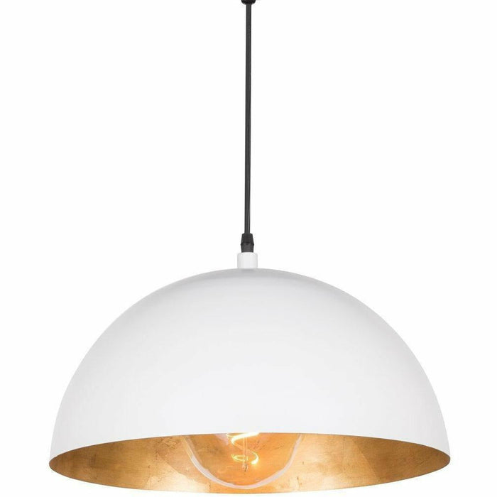 Regina Andrew Sigmund Pendant, Small, White and Gold-Pendant Lamps-Regina Andrew-Heaven's Gate Home