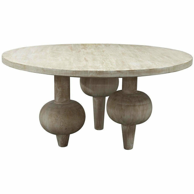 CFC Julie Reclaimed Lumber Dining Table, Gray Wash, 60