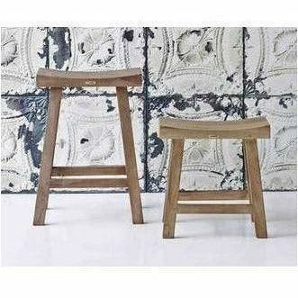 Sika-Design Teak Charles Recycled Wood Counter Stool, Natural, Indoor-Counter Stools-Sika Design-Heaven's Gate Home, LLC